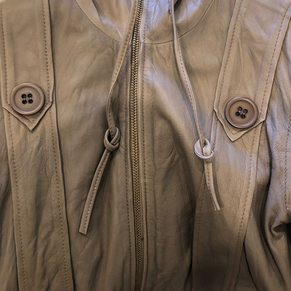 Mike & Chris Hooded Leather Jacket - Picture 6 of 6